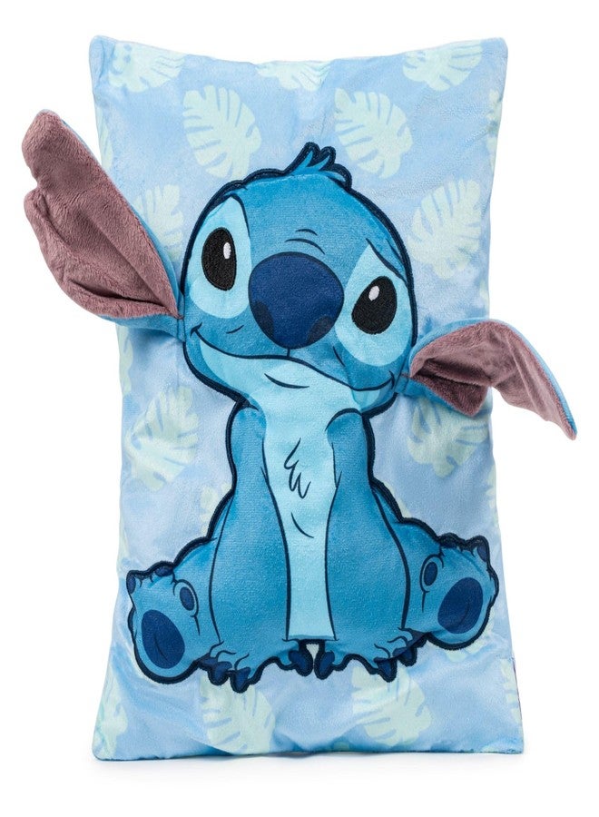 Jay Franco Disney Lilo and Stitch 3D Snuggle Pillow - Super Soft Blue Plush Pillow - Measures 15 Inches - Image 1